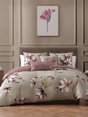 Bebejan Purple Lilies Reversible King Comforter Set